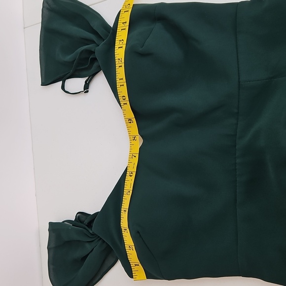 Birdy Grey Devin Chiffon Bridesmaid Gown Floor Length In Emerald NWT XS - Picture 10 of 12